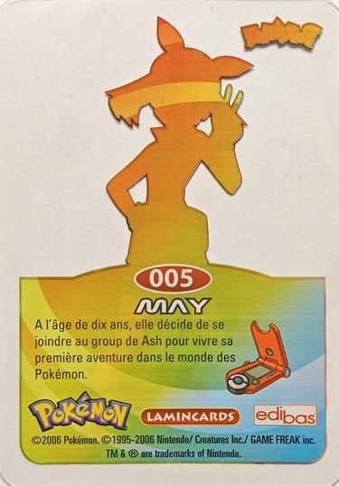 5 Flora Lamincards Pokémon série 3 back