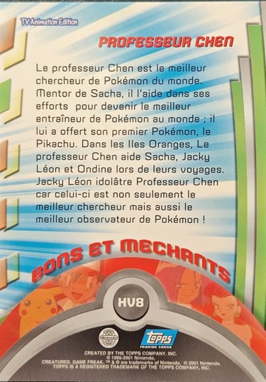 HV8 Professeur Chen topps série 3 Jotho