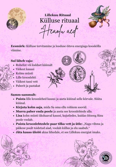 Lillekuu Külluse Rituaal Soul Sisters Tarot