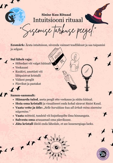 Sinise Kuu Intuitsiooni Rituaal Soul Sisters Tarot