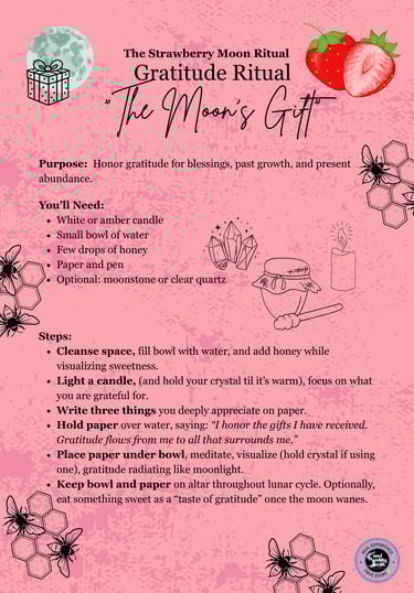 Strawberry Moon Gratitude Ritual Soul Sisters Tarot