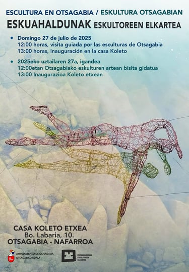 Cartel de escultura en Otsagabia