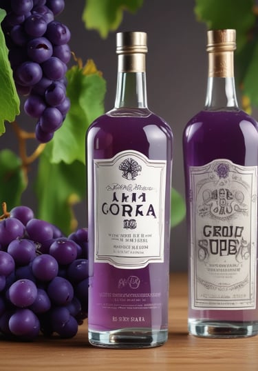 A premium vodka bottle with elegant gold accents, set against a dark, moody background.