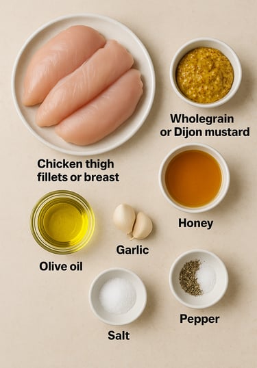 Honey mustard chicken in pan