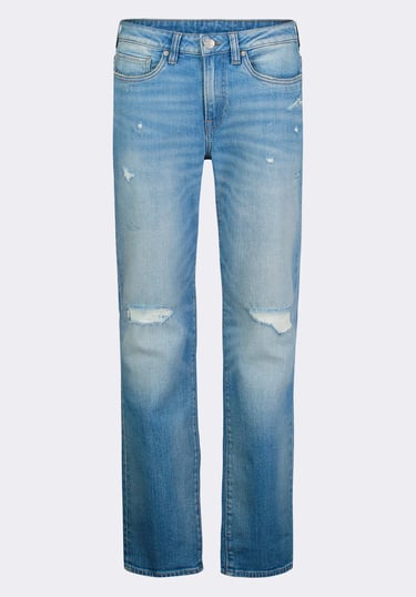 distressed vintage light blue jeans