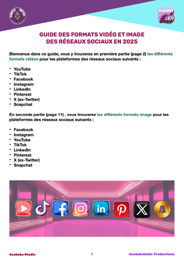 Guide des formats vidéo et image sur les reseaux sociaux