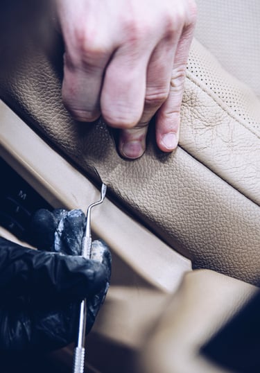 fixing a cracked leather seat, as a professional detailer in alamo heights & san antonio, tx