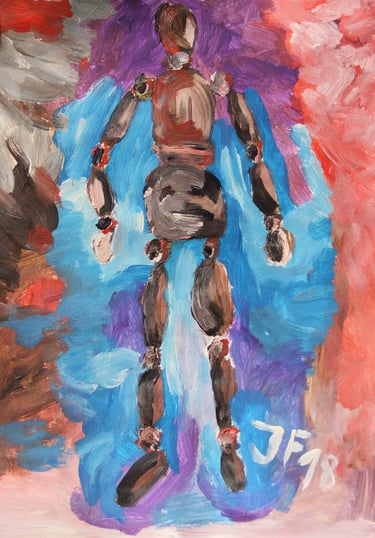 a painting of a posing figure