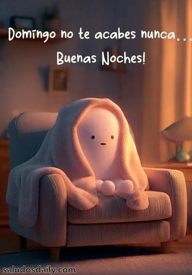 Muñeco sin forma definida acurrucado bajo una cobija sobre un sillón, transmitiendo cansancio 