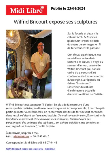 Wilfrid Bricourt Midi Libre Les rencontres d'Aubergine