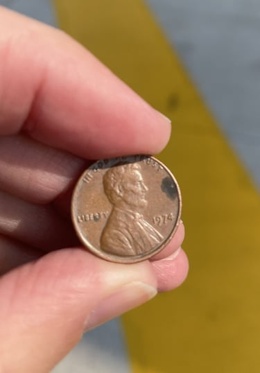 a person holding a penny penny penny penny penny penny penny penny penny penny penny penny