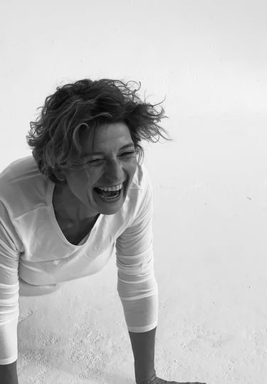 Nesh in joyful cobra pose variation - embodied somatic practice for nervous system transformation