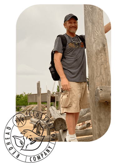 A children’s book illustrator on an adventure at the park