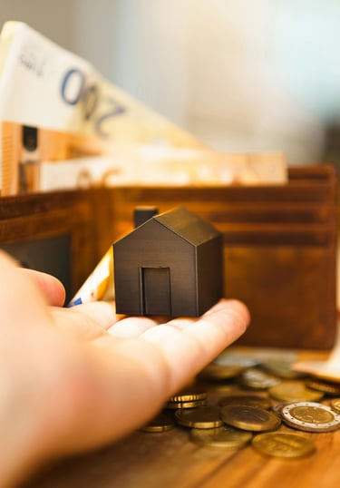 a person holding a wallet and a wallet