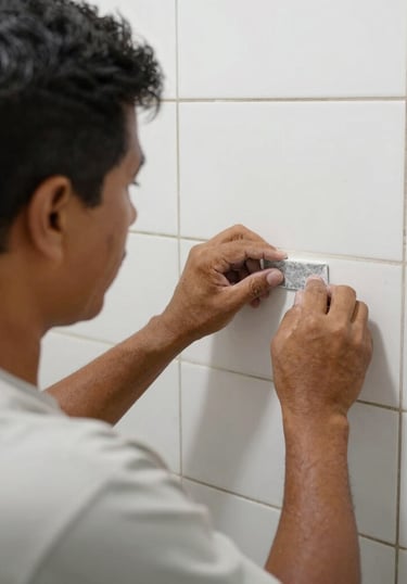 Interior view of a clean, newly finished plaster wall with smooth edges.