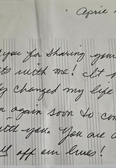 Letter From Lee Frick, Pianist