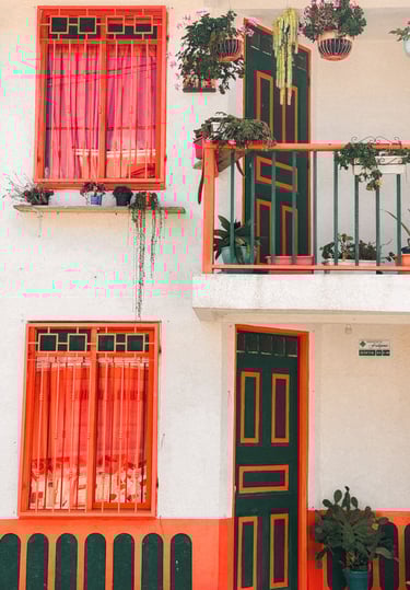 Colorful doors in Salento in COlombia