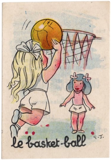 1950s vintage le basket-ball chocolaterie daccord chromos basketball card