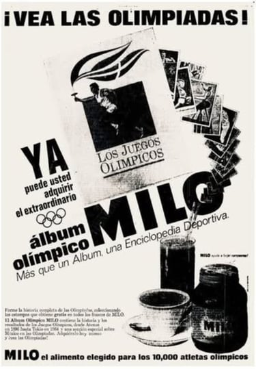 Nestle Milo sports card album advertisement 1964 Mexico