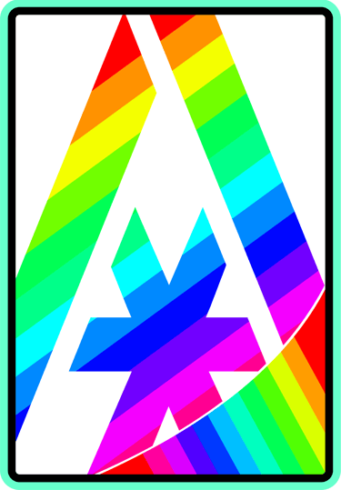 a rainbow - colored triangle shaped triangle with a rainbow - colored triangle plexiglass
