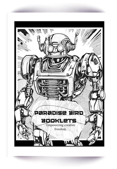 Coloring page of a comic book style astrobot