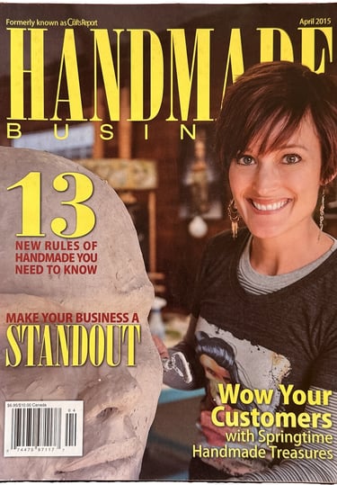Cover of April 2015 magazine issue of Handmade Business with article about Tal Avitzur.