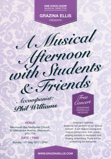 A Musical Afternoon with Students & Friends 2017 Poster