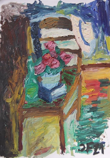 a study of a still life painting of a chair