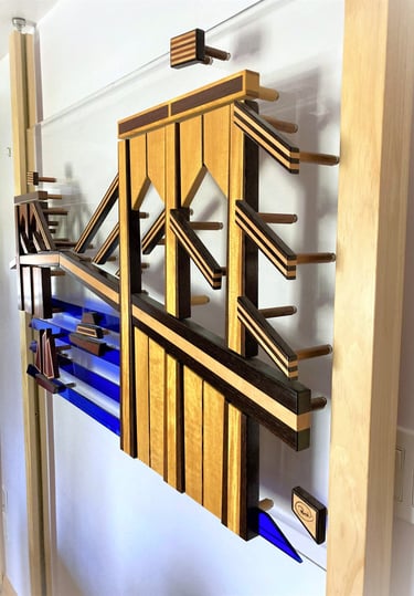 BROOKLYN BRIDGE adjustable wall art support pic-richWOODart.com-51"x30"-43 lbs.+supports 
