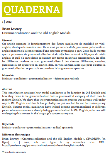 quaderna 1 cover page