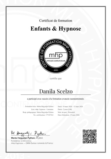 Attestation Enfants & Hypnose - Mhp | Centrum