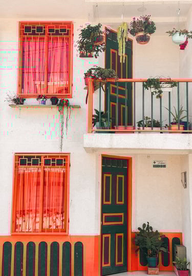 Colorful facade in UNESCO town Salento