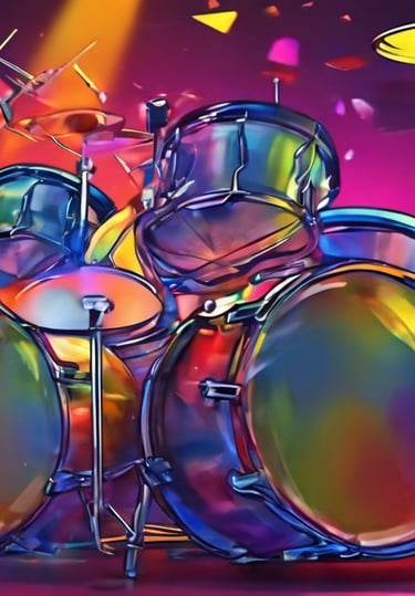 Rainbow image of drums