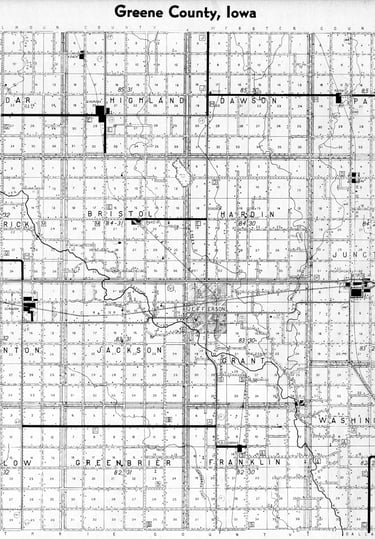 A map of Greene county, Iowa, showing the townships thereof