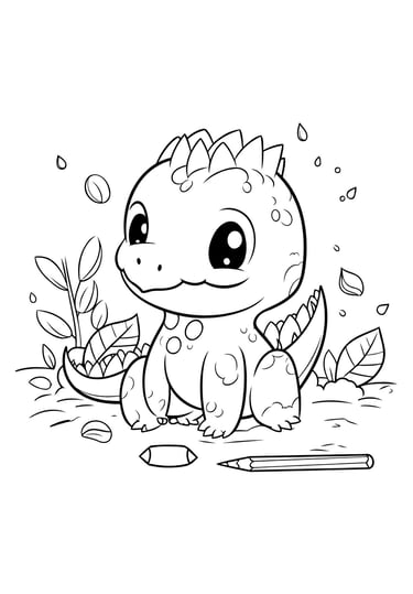 petit dinausaure coloriage
