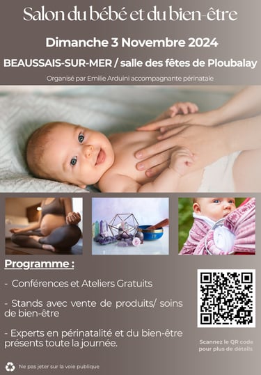 Affiche du salon du bébé et du bien-être à Beaussais-sur-Mer