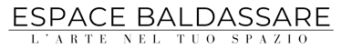 Espace Baldassare logo with the slogan L'arte nel tuo spazio in elegant black typography.