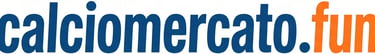 Official calciomercato.fun logo with blue and orange football transfer news text.
