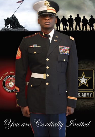 Military Graphic Design for a Retirement Ceremony's Invitation Card