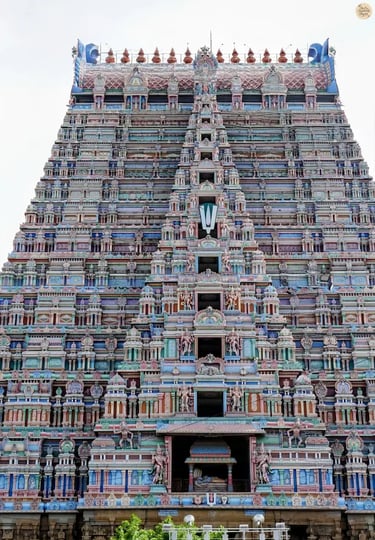 Majestic Rajagopuram of Sri Ranganathaswamy Temple, Srirangam – towering gateway and tallest gopuram in South India.