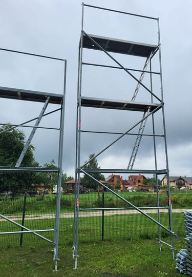 tērauda sastatnes stalažas 3x6.8m