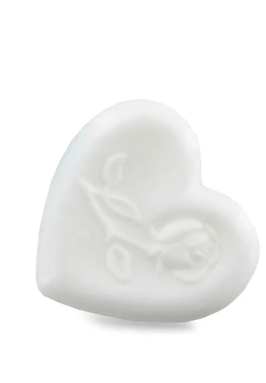 Petit savon coeur blanc fleur muguet