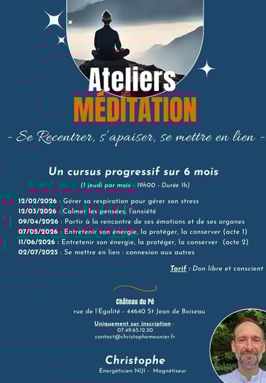programme ateliers meditation saint jean de boiseau 44, avec christophe meunier