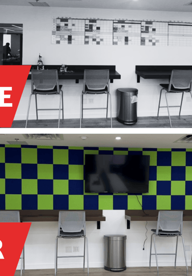 Before and after break room