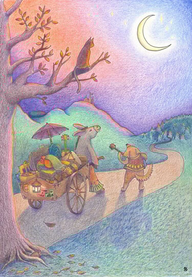 Illustration crayon de couleur contrepartie Tout un Tas de Trucs