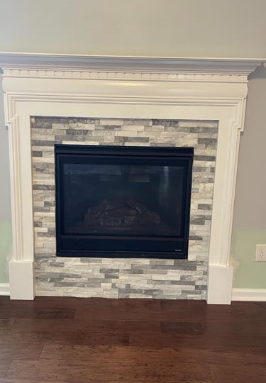 After fireplace remodel