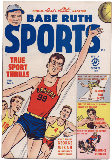 Harvey Comics Babe Ruth Sports George Mikan 1950 comic book
