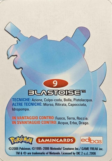 9 Blastoise back lamincards spécial édition