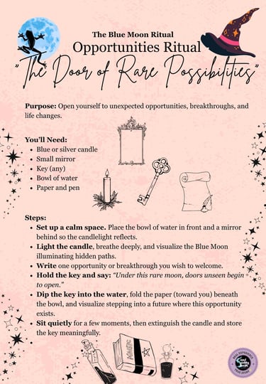 Blue Moon Opportunities Ritual Soul Sisters Tarot