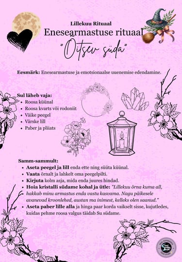 Lillekuu Enesearmastuse Rituaal Soul Sisters Tarot